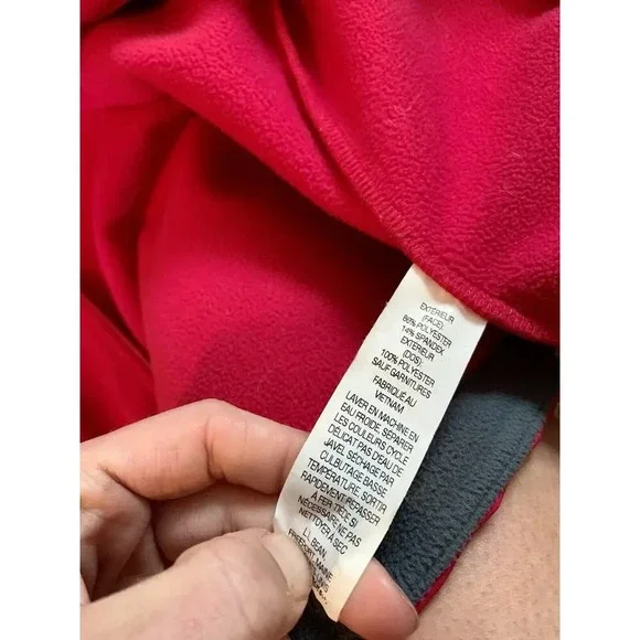 LL Bean Women Coat Size Medium Pink Lined Ski Jacket Winter Fleece - Picture 5 of 7